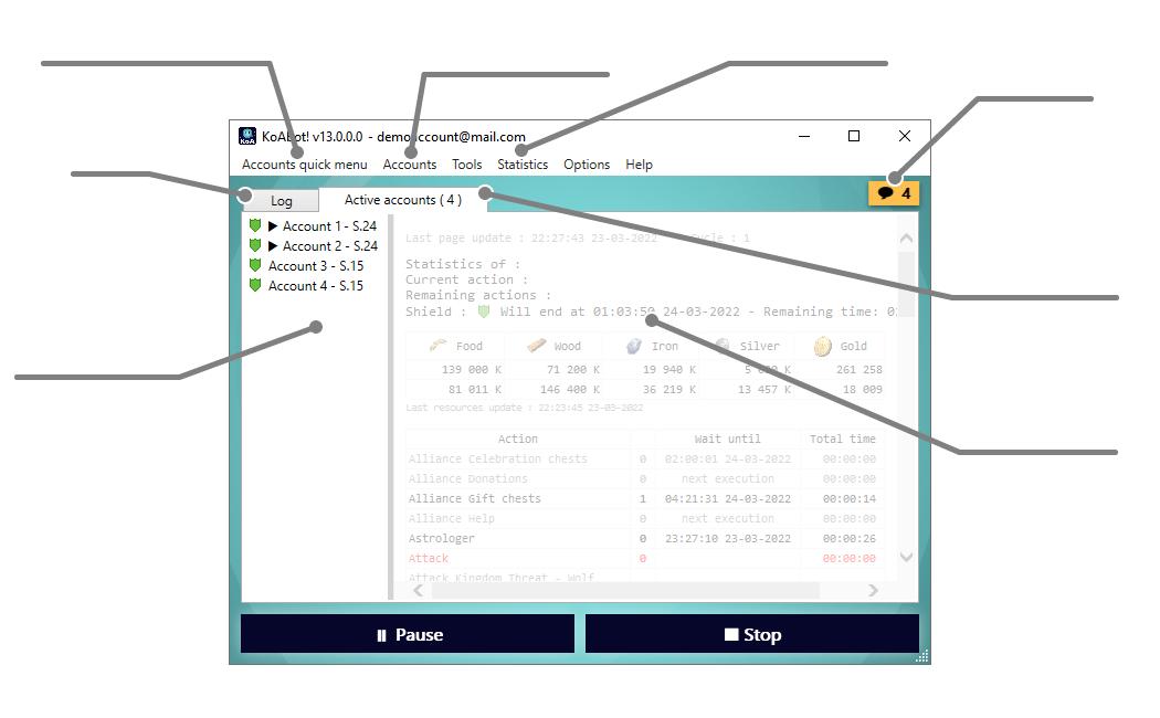 KoAbot! PC user interface